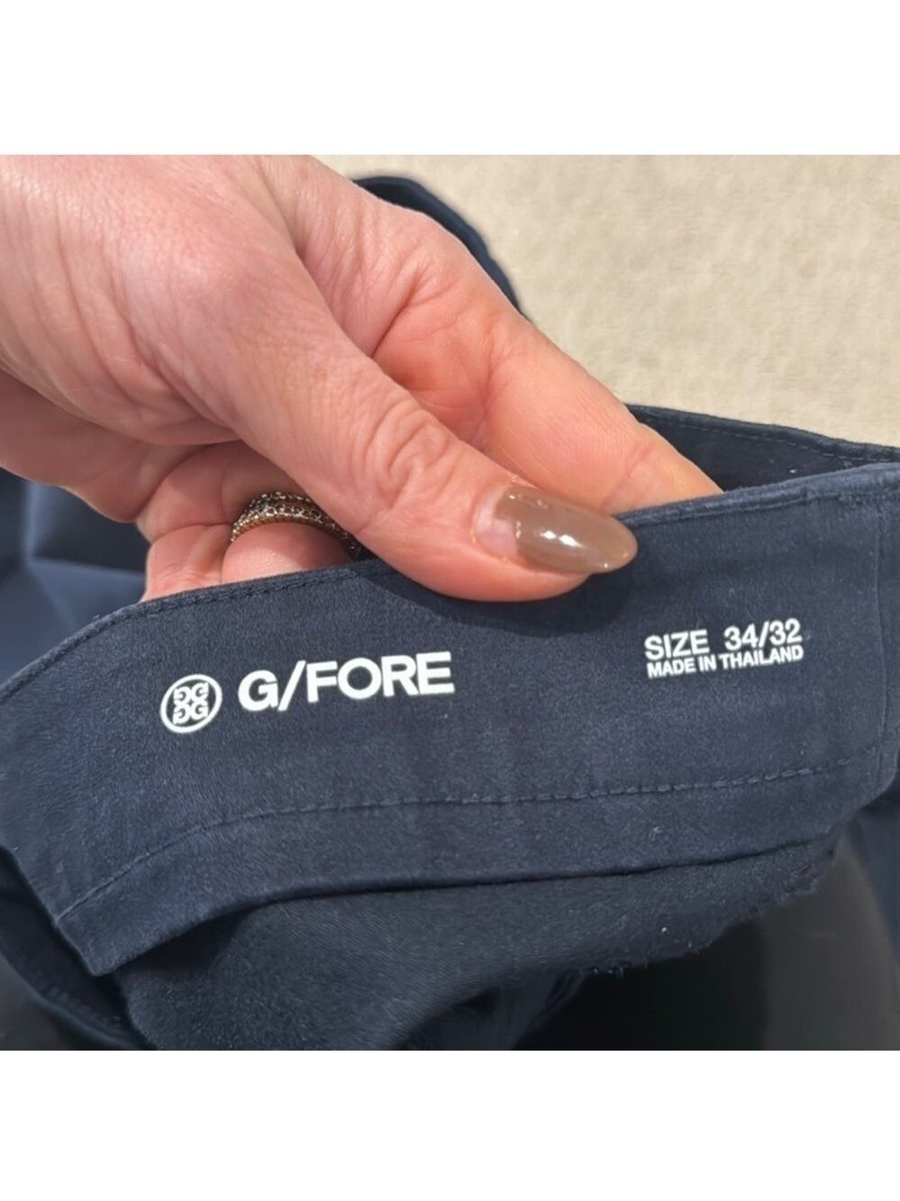 G/FORE Men's Dress Pants Navy Blue Flat Front Zip Size 34W 32L Golf Trousers - Picture 3 of 4